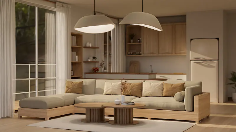 liminal silent living room interior