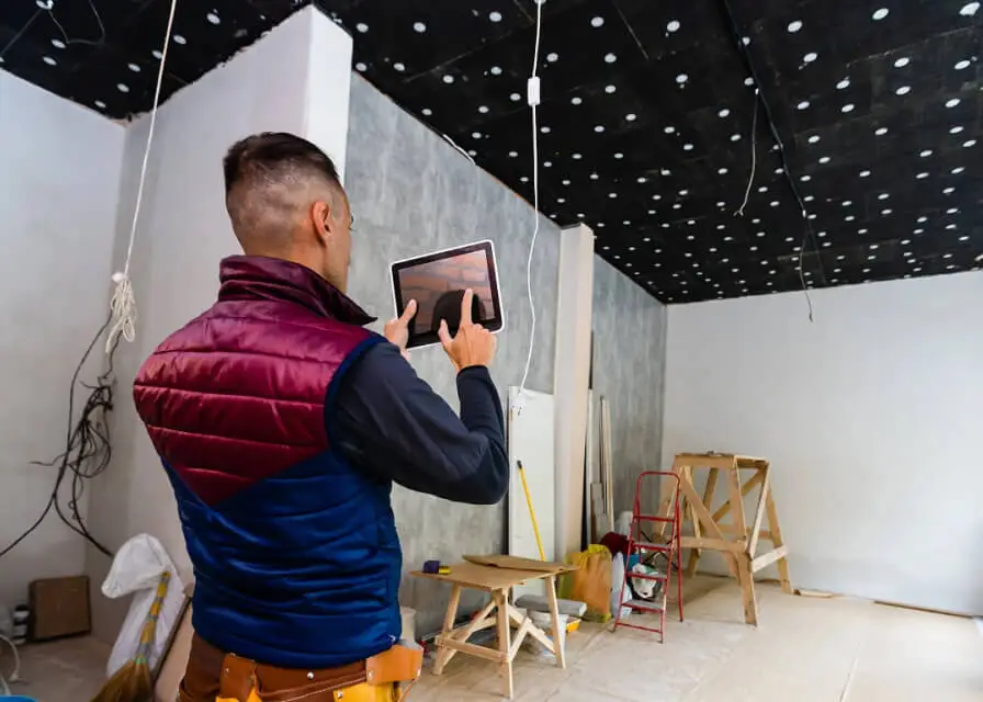 the team analyze the clients interior space