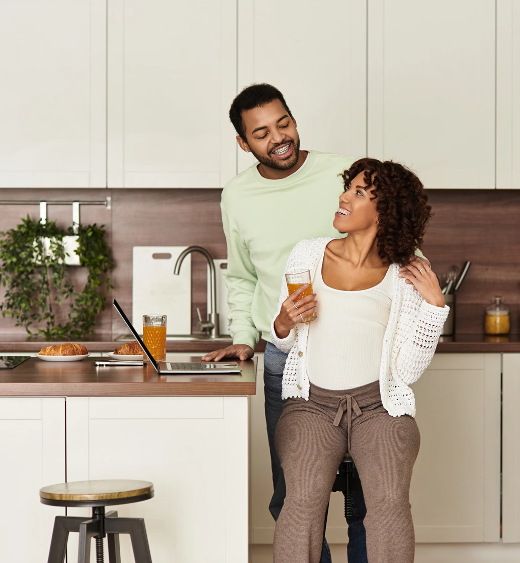 Couple enjoying time together in the kitchen