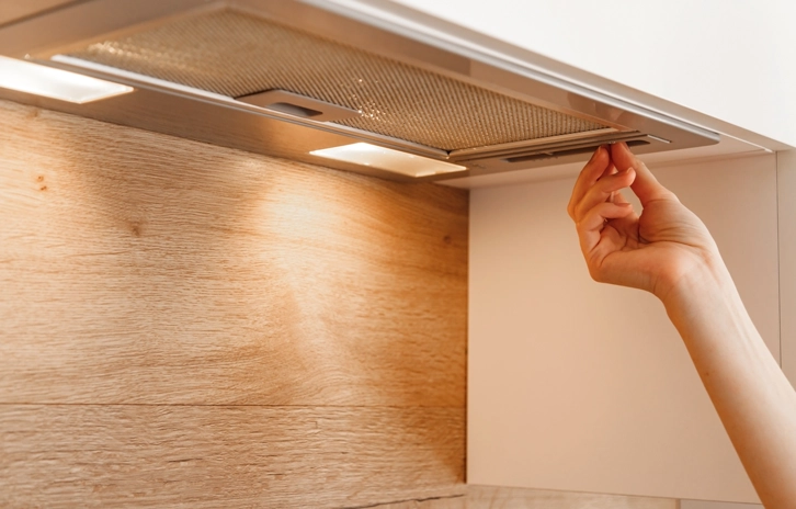 woman hand turn on embedded