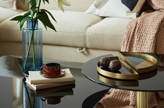 glamour gold interior design in living room