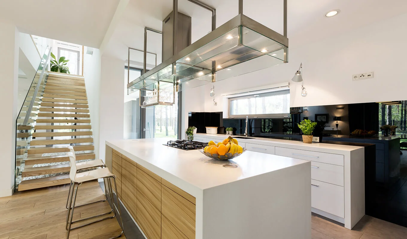 modern kitchen in minimalistic apartment