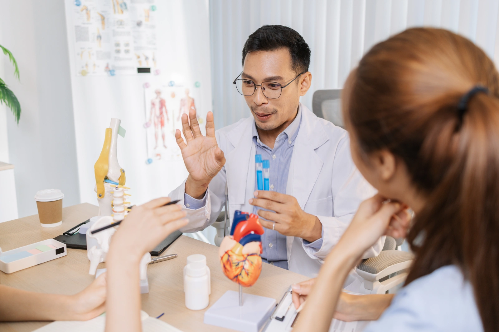 group of doctors and nurses consulting about a deseas